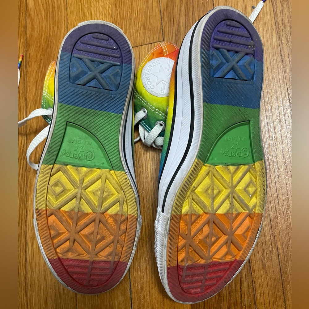 EUC Converse All Star Rainbow Chuck Taylor High-Top Sneakers Women Sz 5 - Picture 9 of 9